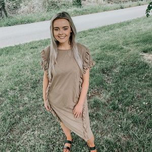 [ ruffled up ] dress